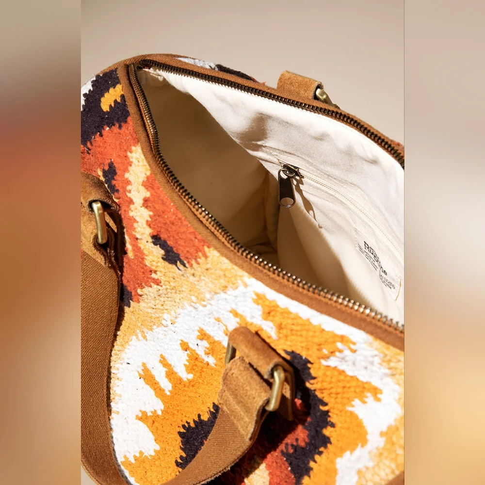 Handmade Boho Chic Satchel / Boston Bag - Navajo Aztec Inspired Design